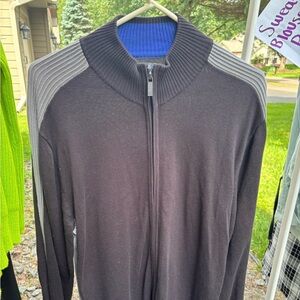 Kenneth Cole Reaction Black and Gray Cardigan Sweater